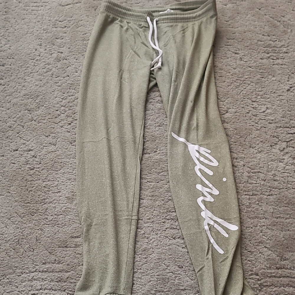 Pink Green Sweatpants with White Logo